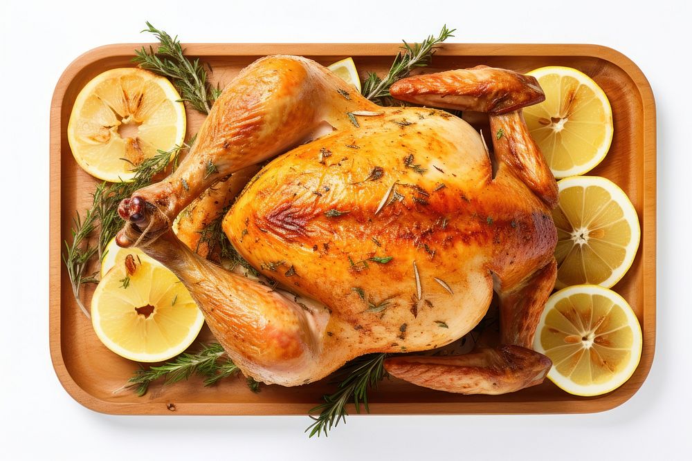 Chicken roasted dinner fruit. AI generated Image by rawpixel.