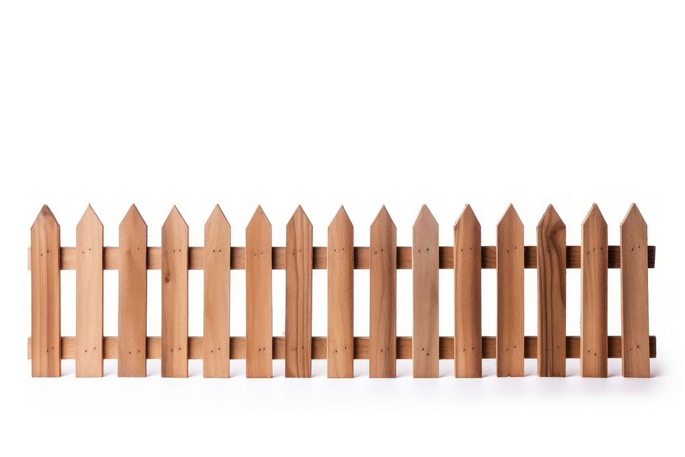 Artificial wooden picket fence gate white background. AI generated Image by rawpixel.