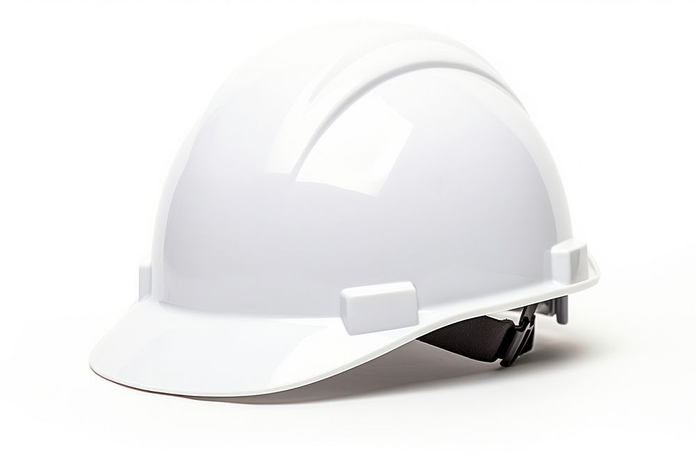 White safety helmet hardhat white background protection. AI generated Image by rawpixel.