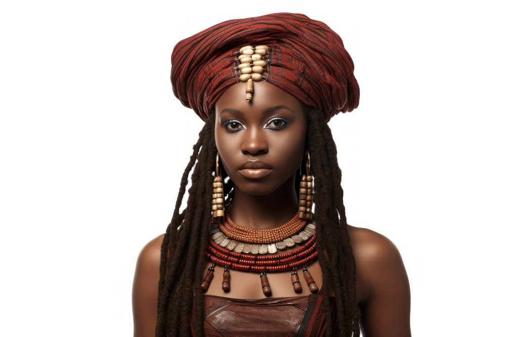 Africa princess necklace portrait jewelry. AI generated Image by rawpixel.
