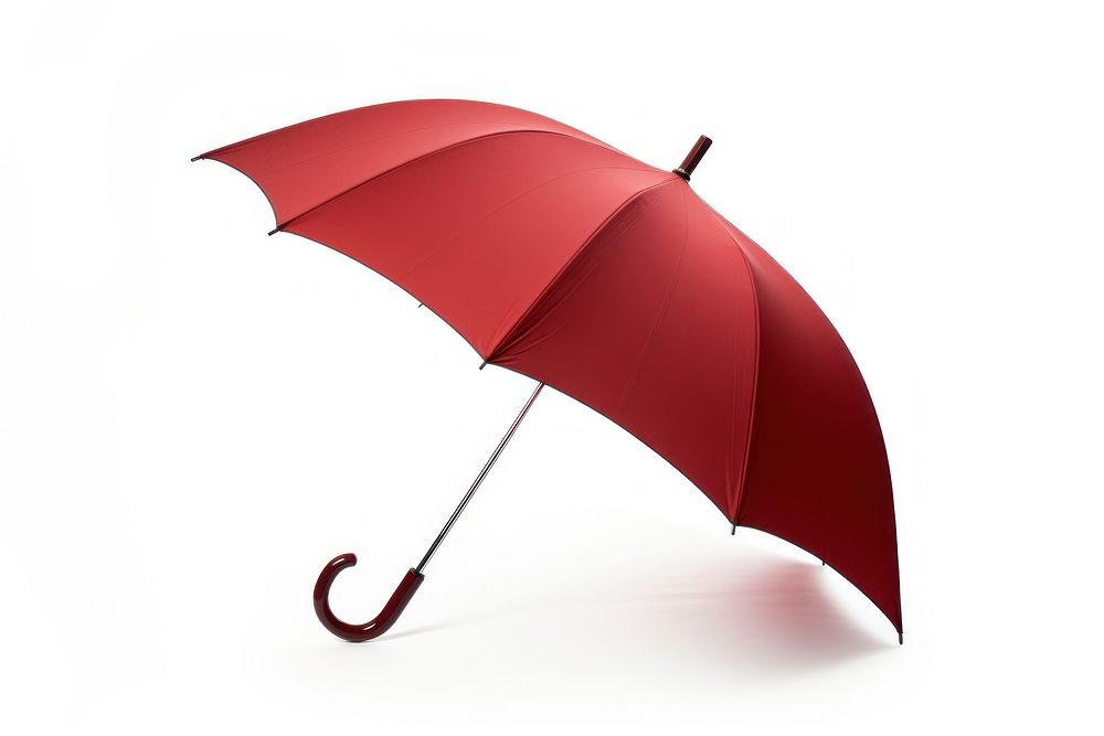 Red umbrella white background studio shot protection.