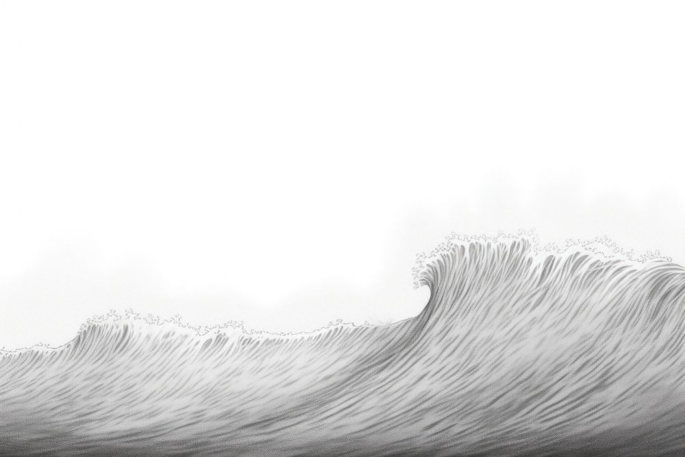  Border graphic of ocean wave drawing nature sketch. AI generated Image by rawpixel.