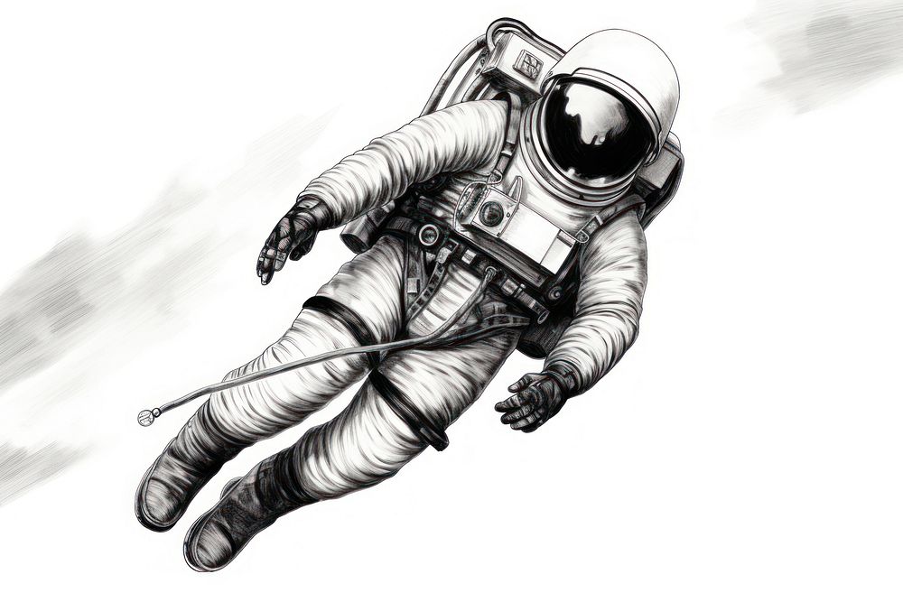  Astronaut in the space drawing sketch adult. AI generated Image by rawpixel.