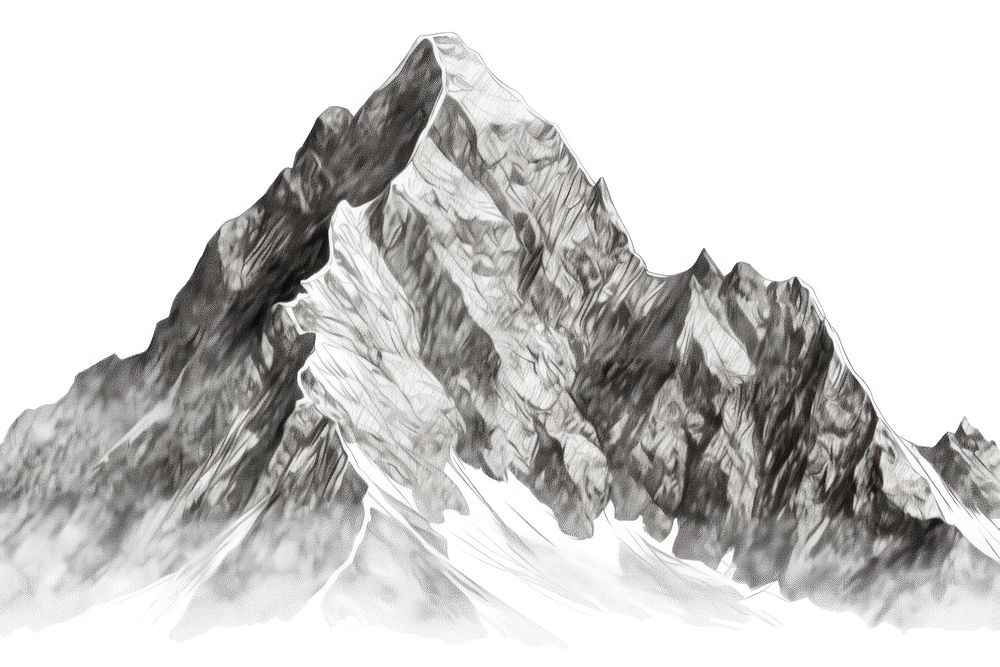  Mountain drawing sketch nature. AI generated Image by rawpixel.
