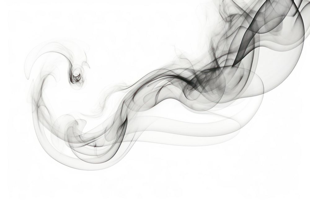  Smoke drawing sketch white. AI generated Image by rawpixel.