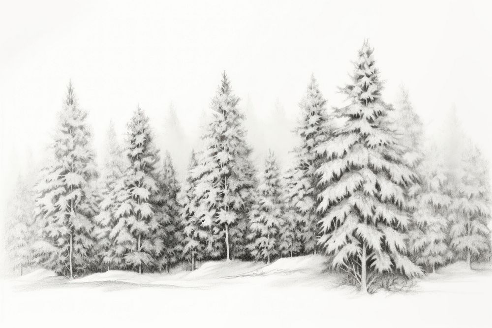  Winter drawing sketch outdoors. AI generated Image by rawpixel.