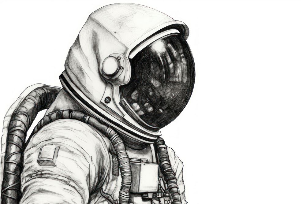  Astronaut in the space drawing sketch illustrated. AI generated Image by rawpixel.