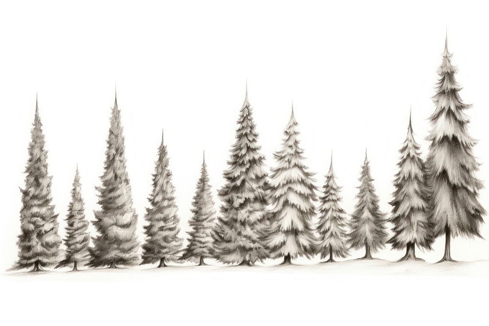  A group of Christmas tree drawing sketch christmas. AI generated Image by rawpixel.