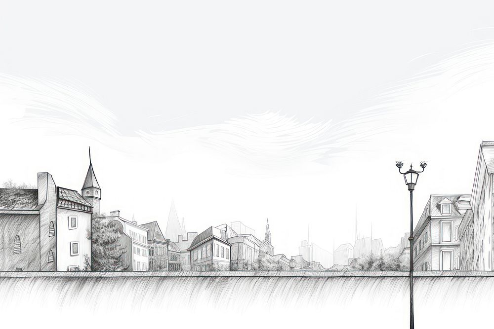  City drawing sketch architecture. AI generated Image by rawpixel.