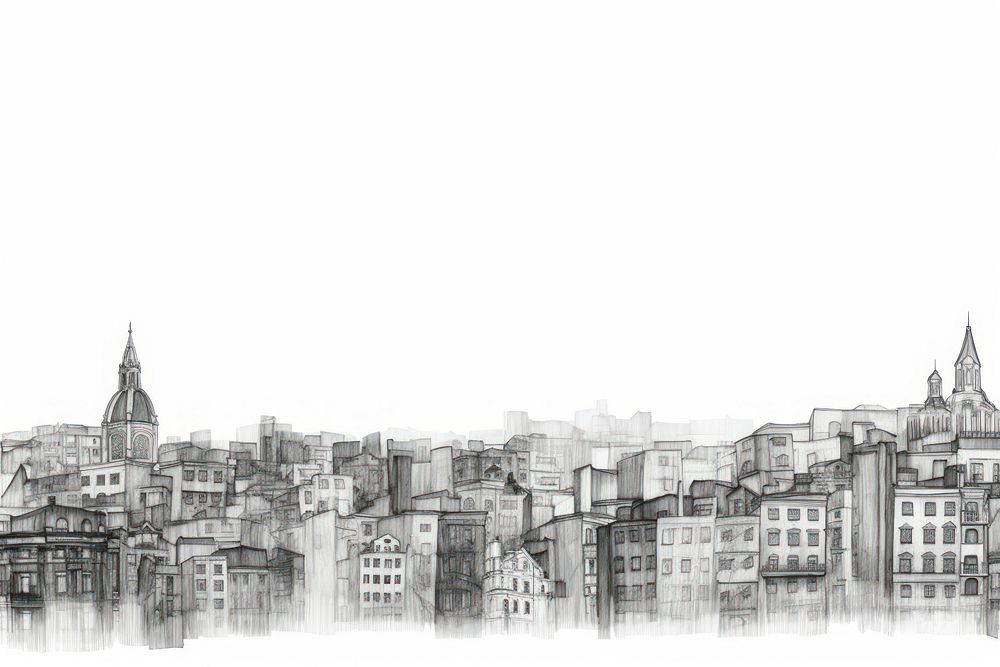  Border graphic of city drawing sketch architecture. AI generated Image by rawpixel.