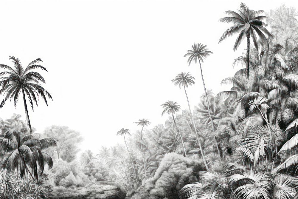  Tropical forest drawing sketch vegetation. AI generated Image by rawpixel.