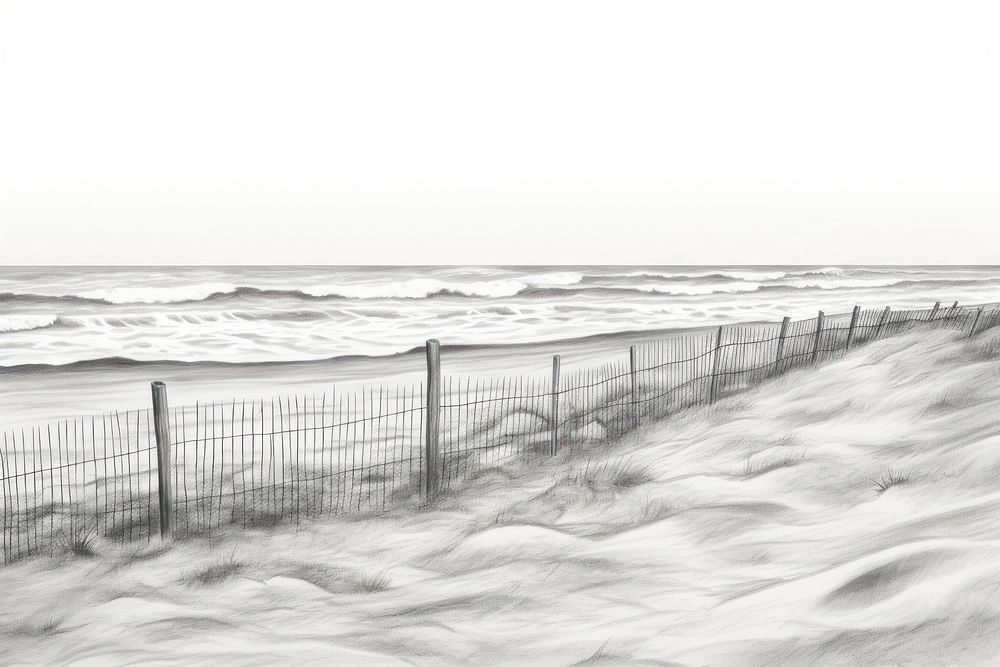  Beach drawing sketch outdoors. AI generated Image by rawpixel.
