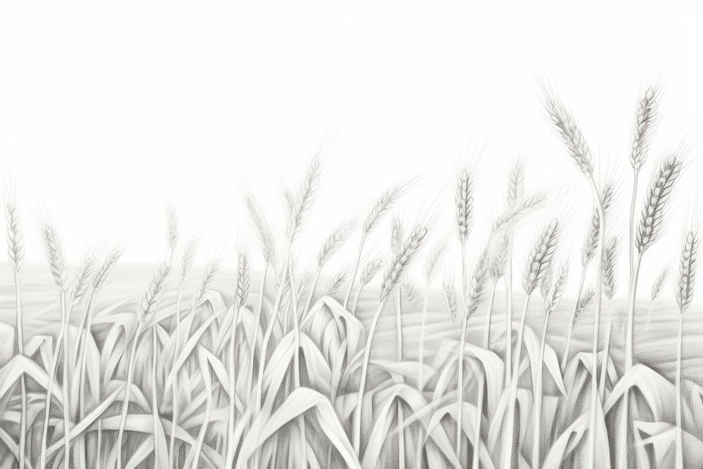  Border graphic of The wheat fields drawing sketch plant. AI generated Image by rawpixel.