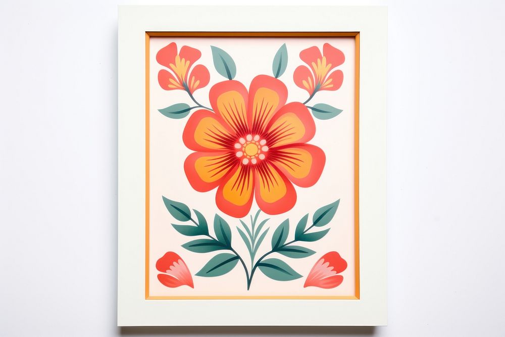 Flower painting pattern frame.