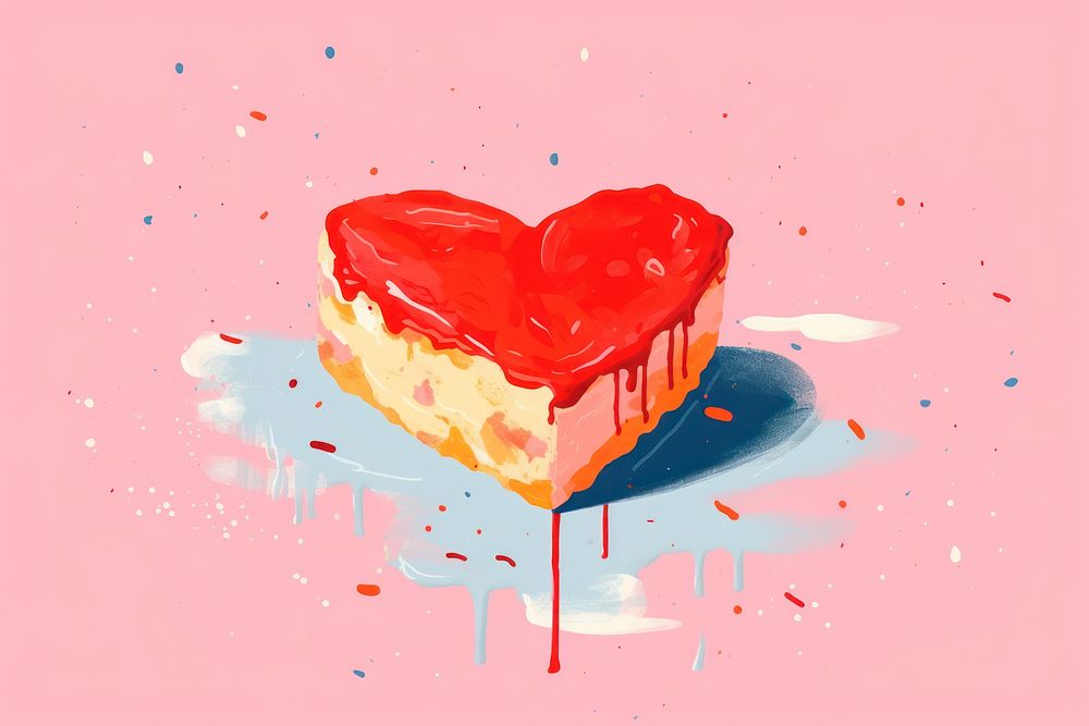 Cake in a heart shape food confectionery celebration. AI generated Image by rawpixel.