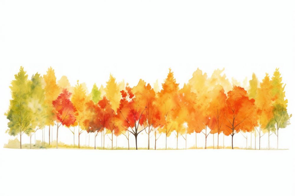 Autumn forrest border backgrounds painting outdoors.