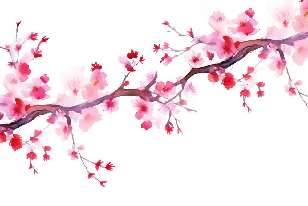 Cherry blossom flowers border plant springtime creativity.