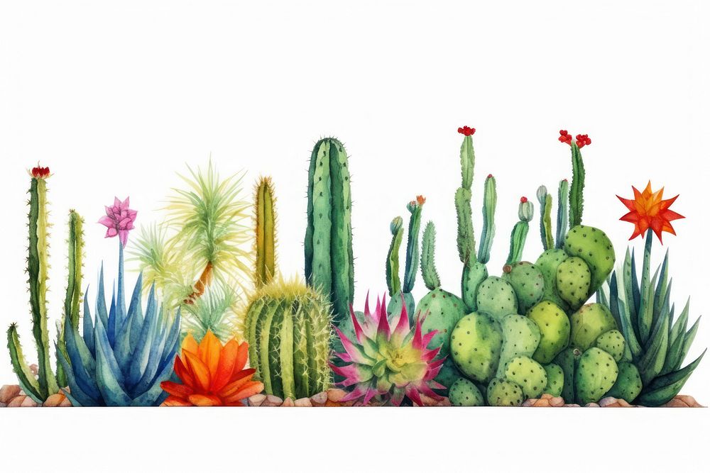 Cactus border plant white background creativity.
