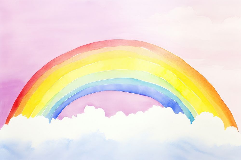 Rainbow and cloud border backgrounds nature sky.