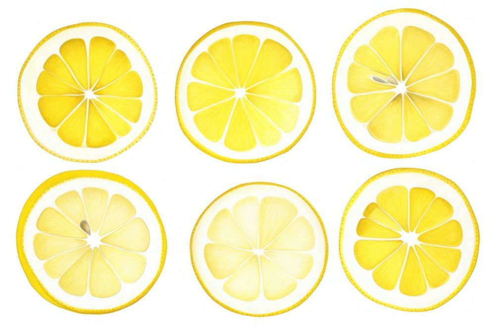 Slices of lemon border backgrounds fruit plant.