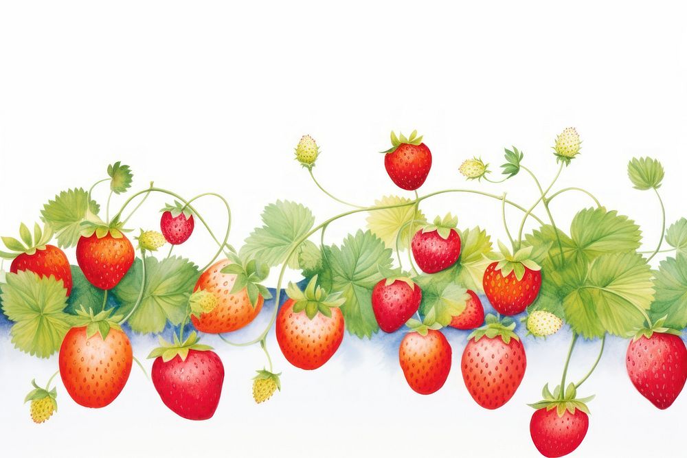 Strawberry border fruit plant food.