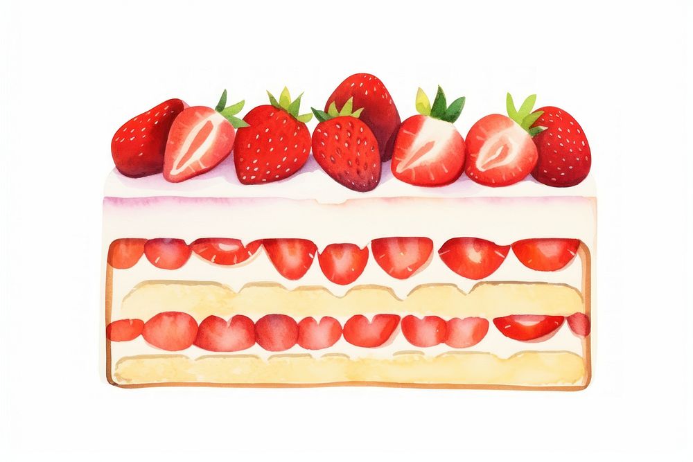 Strawberry short cake border dessert fruit food.