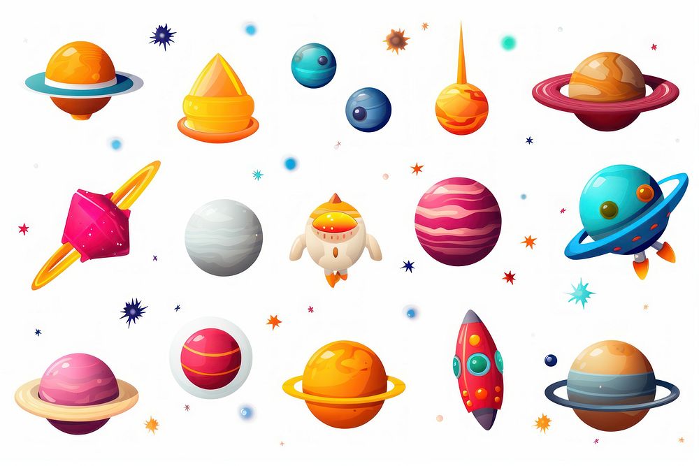  Space 3d vector icon set space outdoors cartoon. AI generated Image by rawpixel.