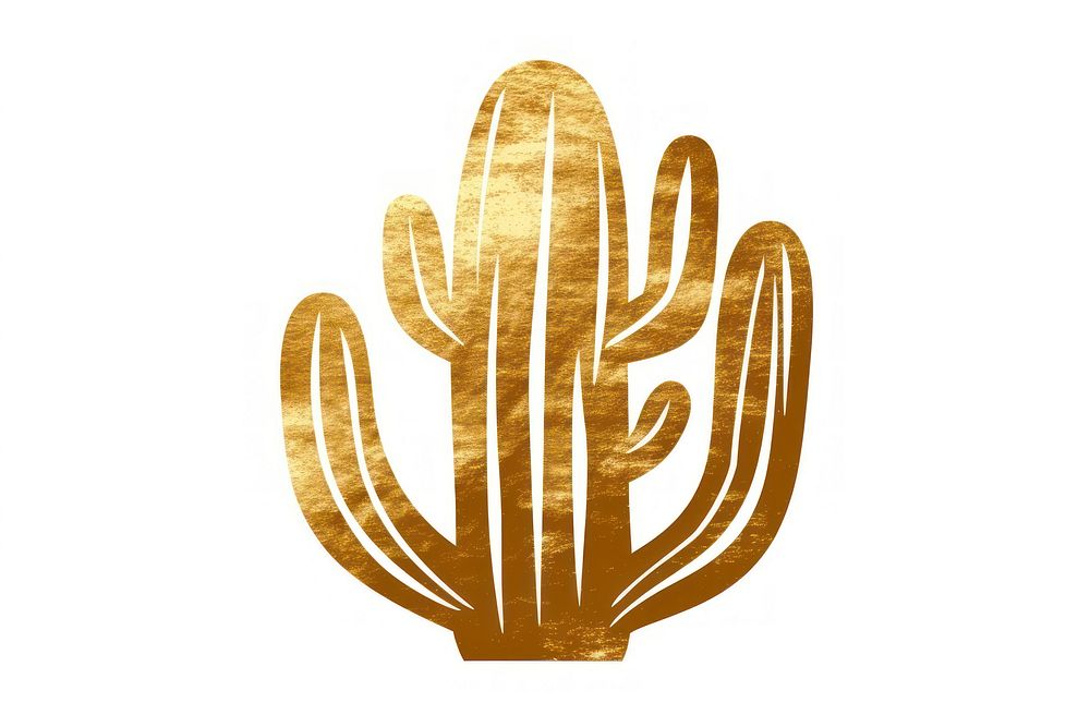 Cactuses plant gold white background. AI generated Image by rawpixel.