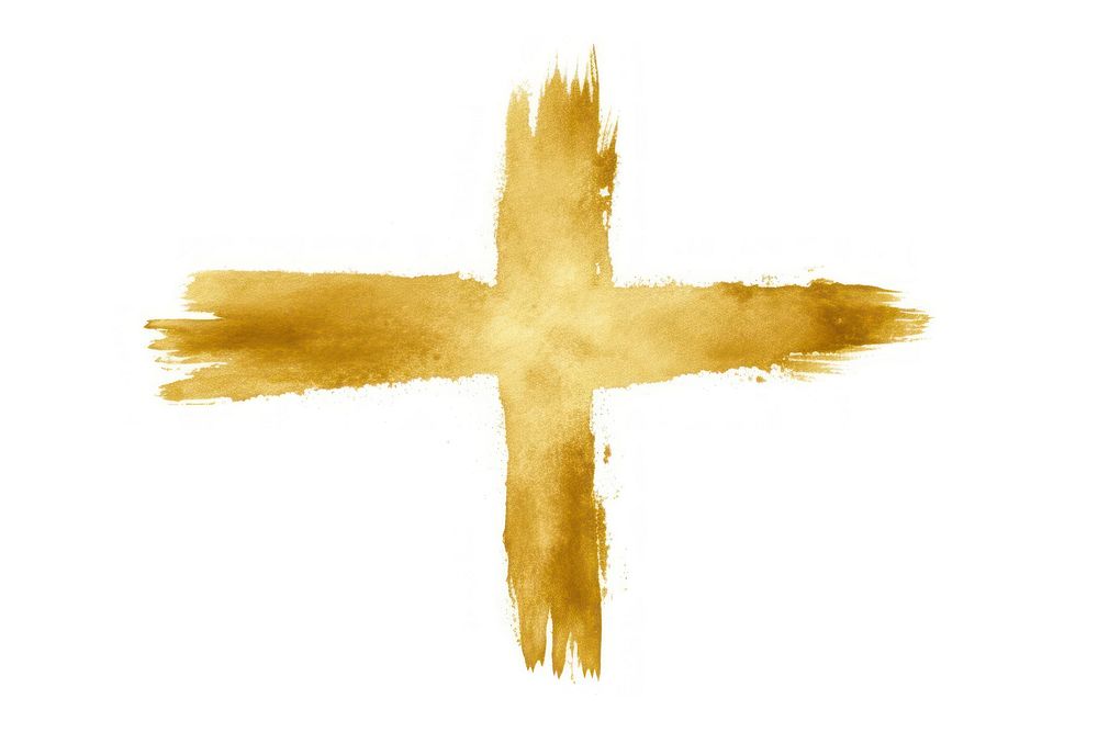 Cross shape cross symbol gold. AI generated Image by rawpixel.