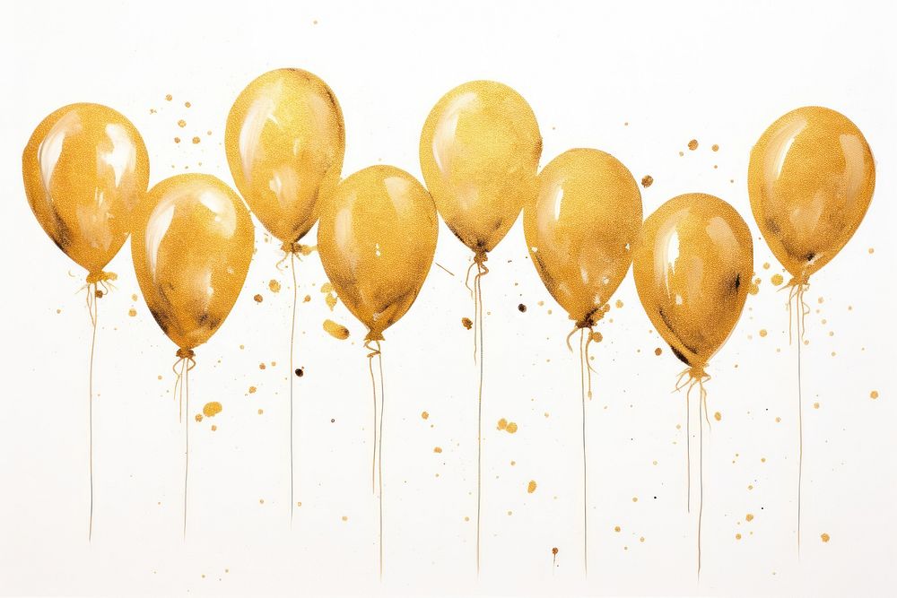 Balloons gold white background celebration. AI generated Image by rawpixel.