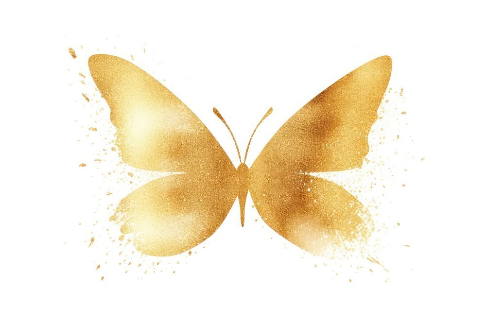 Butterfly insect gold white background. AI generated Image by rawpixel.