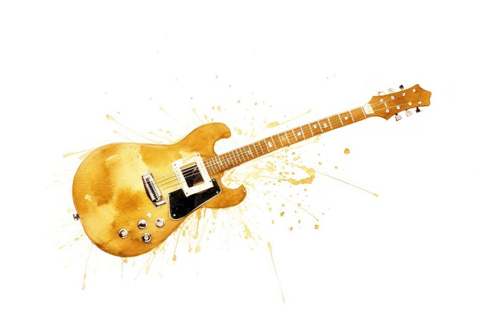 Guitar white background performance splattered. AI generated Image by rawpixel.