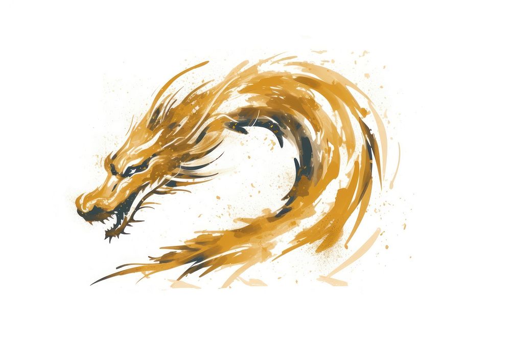 Dragon animal mammal ink. AI generated Image by rawpixel.