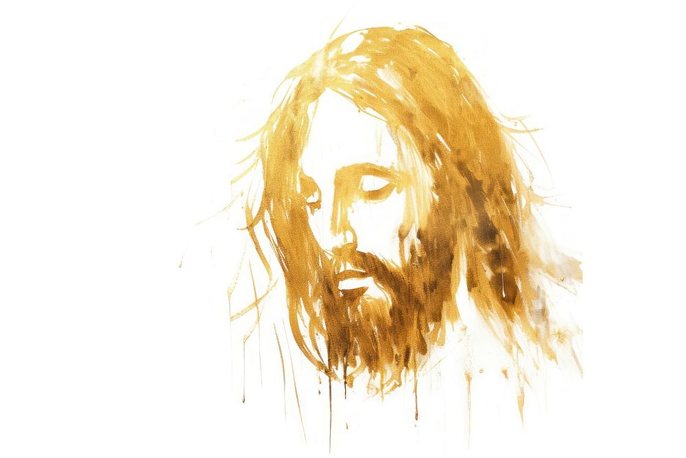 Jesus painting portrait drawing. AI generated Image by rawpixel.