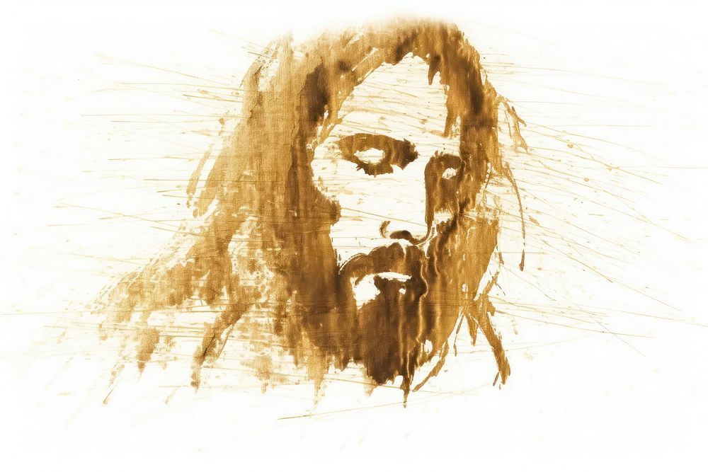 Jesus painting drawing sketch. AI generated Image by rawpixel.