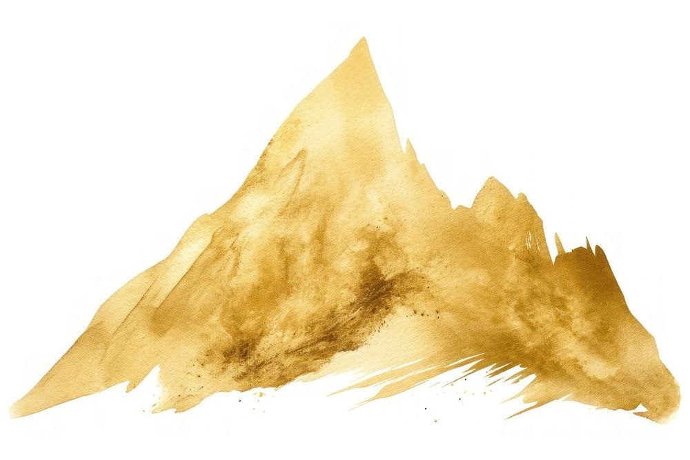 Mountain nature gold ink. AI generated Image by rawpixel.