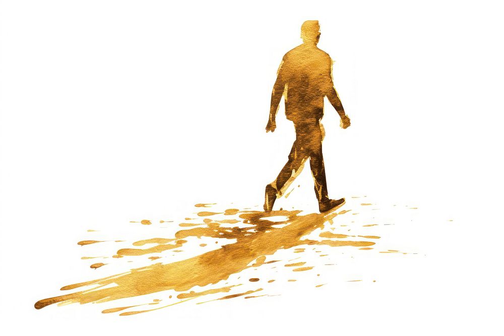Man walking adult white background splattered. AI generated Image by rawpixel.