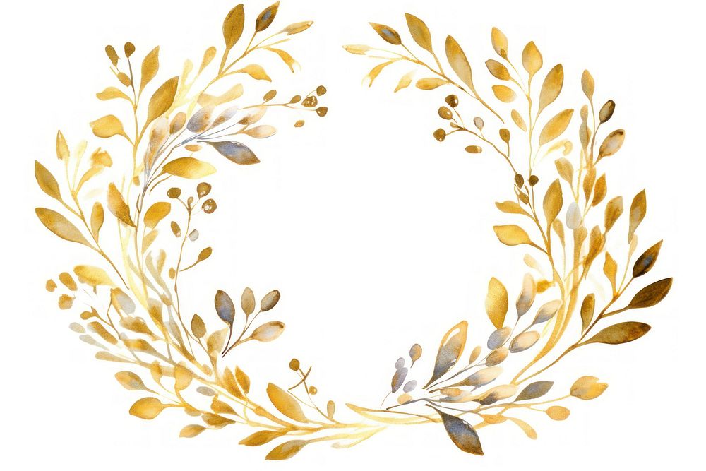 Mistletoe wreath pattern gold white background. AI generated Image by rawpixel.