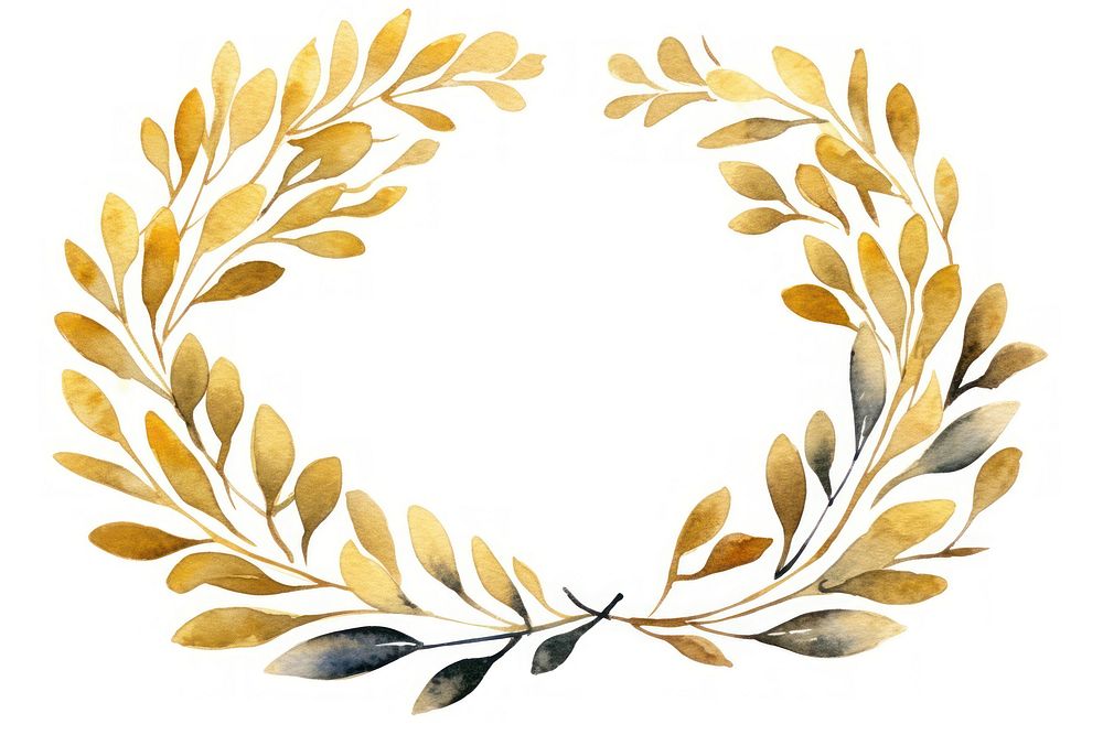 Mistletoe wreath pattern gold white background. AI generated Image by rawpixel.