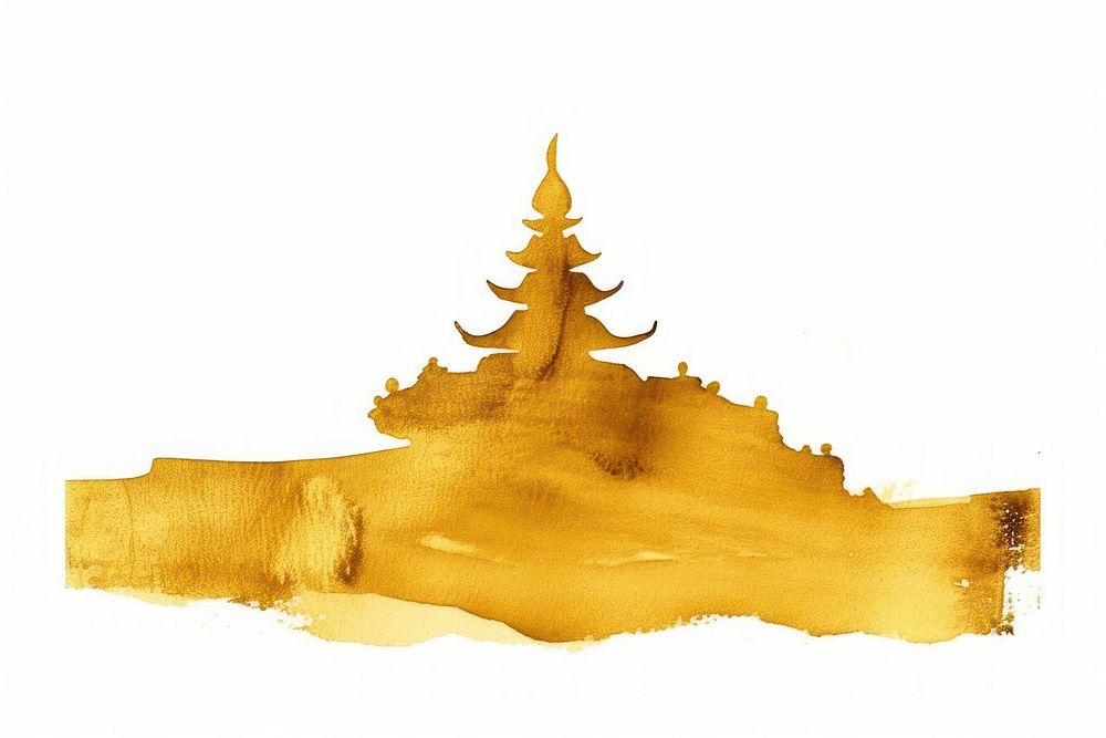 Temple temple gold white background. AI generated Image by rawpixel.