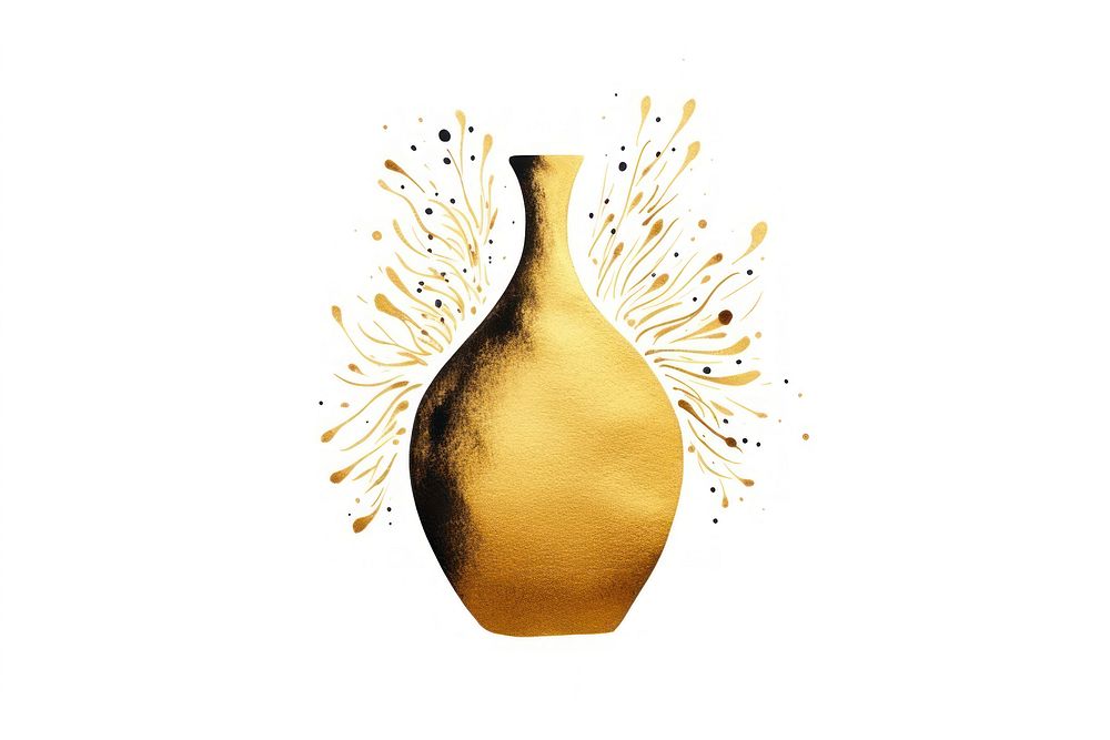 Vase gold white background celebration. AI generated Image by rawpixel.