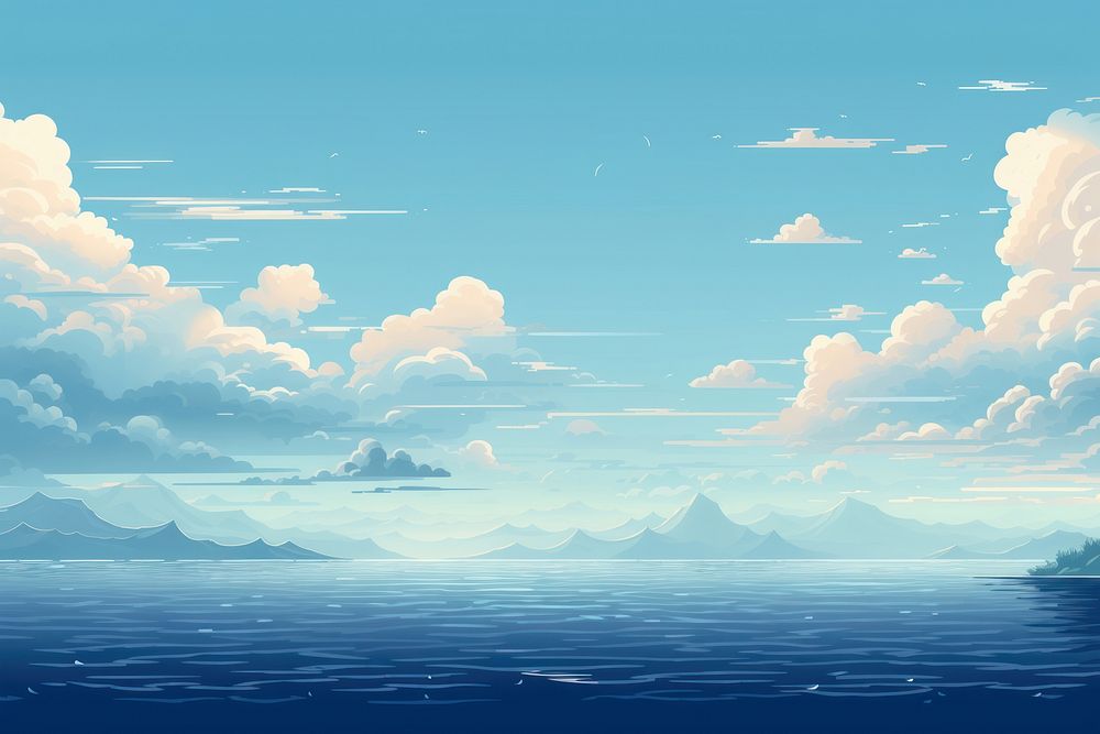 Pixel art is a sea backgrounds landscape outdoors. AI generated Image by rawpixel.