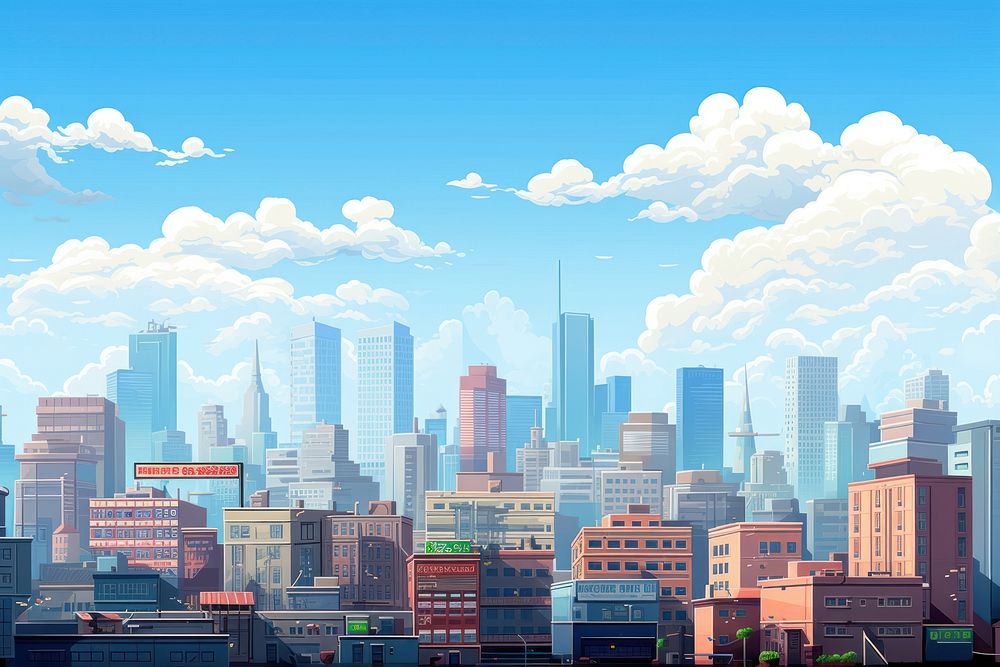 City architecture metropolis skyscraper. AI generated Image by rawpixel.