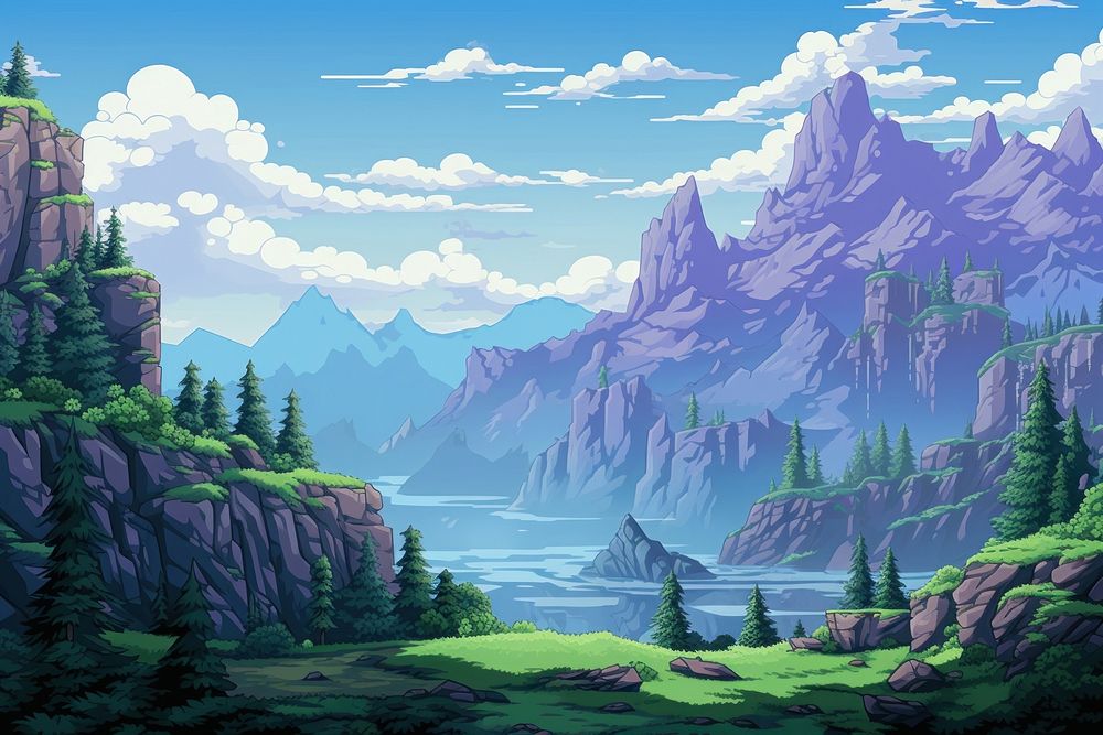 Fantasy backgrounds wilderness landscape. AI generated Image by rawpixel.