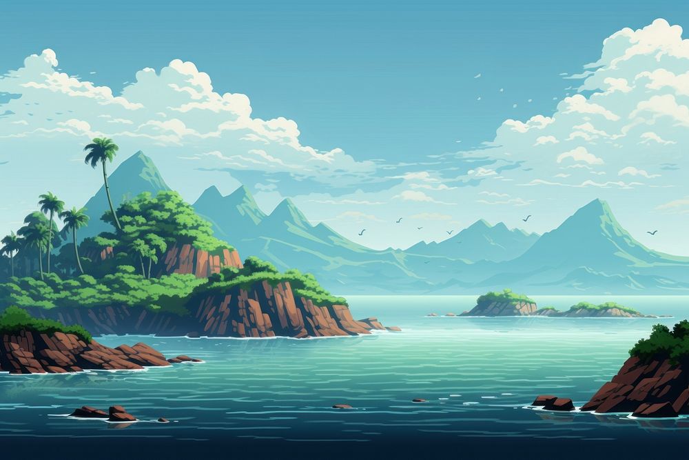 Sea landscape outdoors nature. AI generated Image by rawpixel.