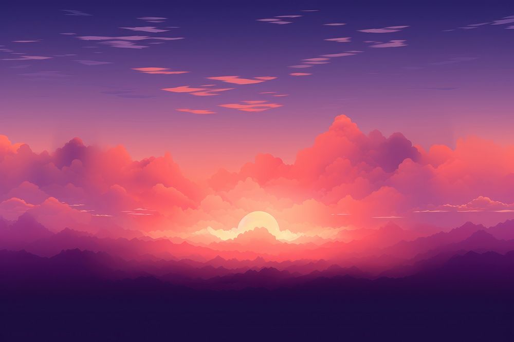 Sunset sky landscape backgrounds outdoors. AI generated Image by rawpixel.