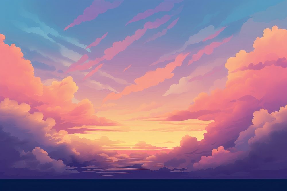 Sunset sky backgrounds landscape outdoors. AI generated Image by rawpixel.
