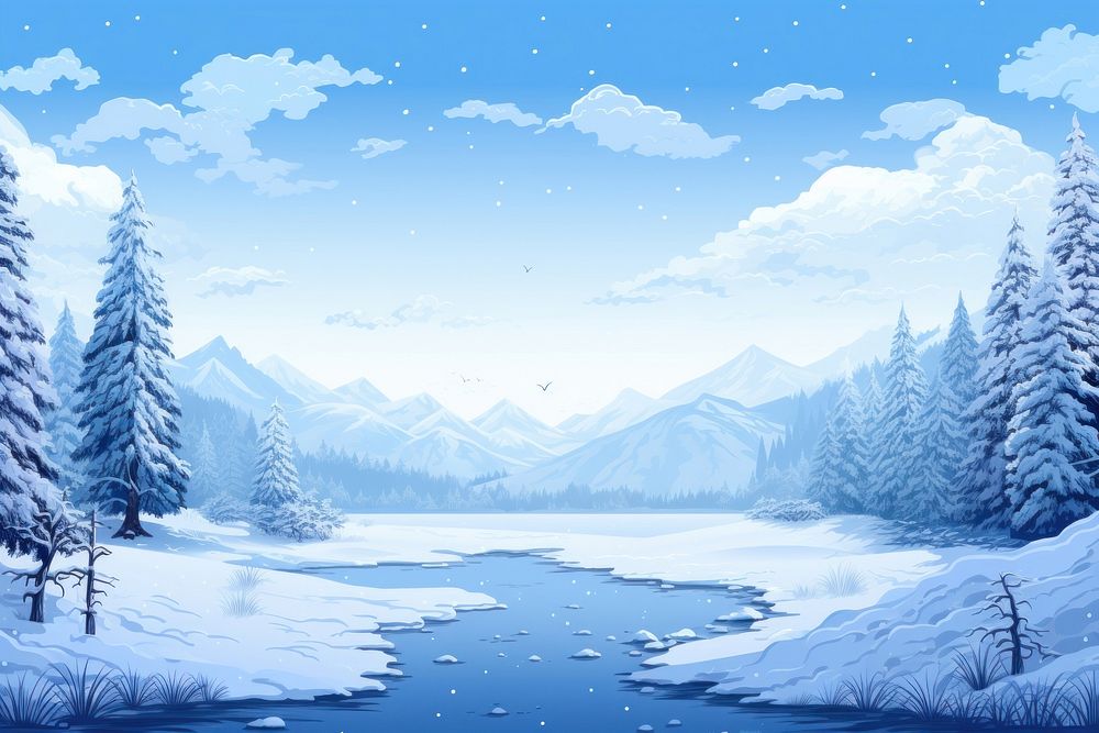 Winter backgrounds landscape mountain. AI generated Image by rawpixel.