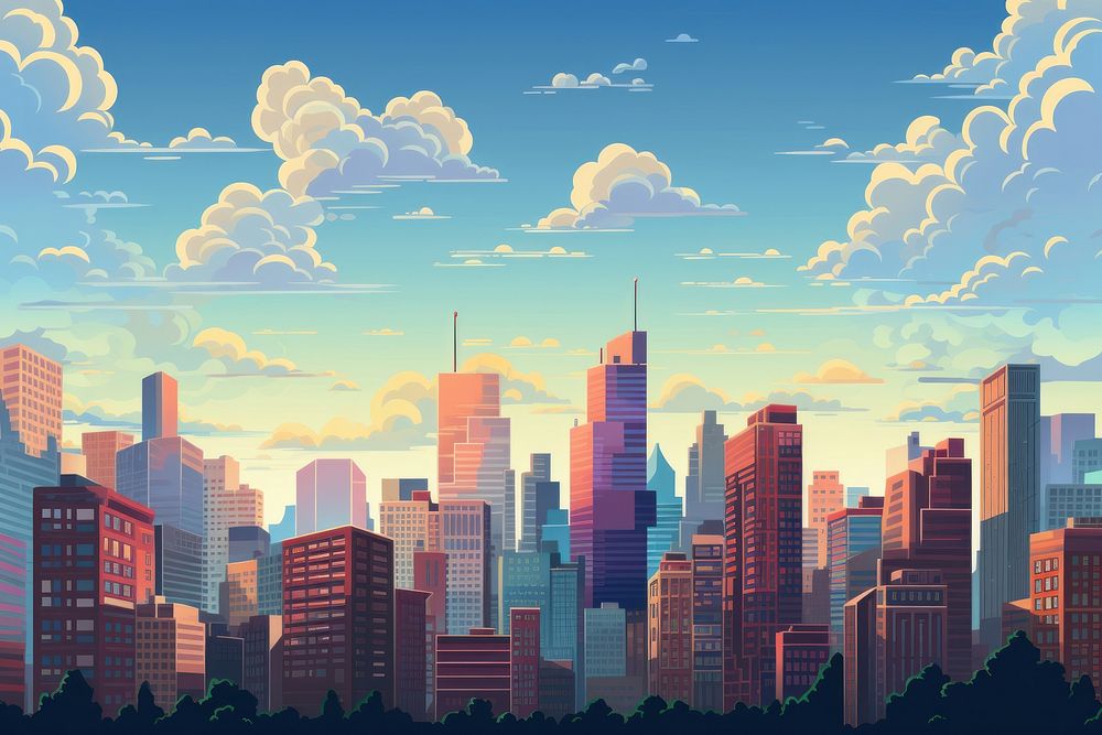 City architecture backgrounds metropolis. AI generated Image by rawpixel.