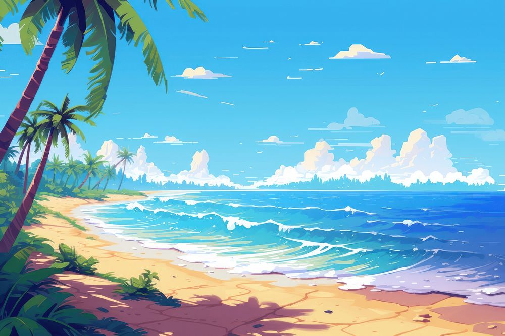 Summer beach landscape outdoors nature. AI generated Image by rawpixel.